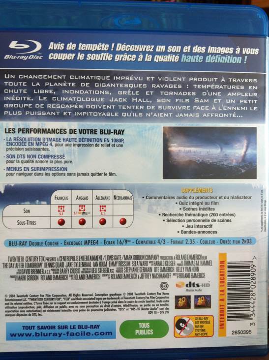 The Day After Tomorrow [El Día Después De Mañana] Blu-ray movie collectible [Barcode 086162160424] - Main Image 2