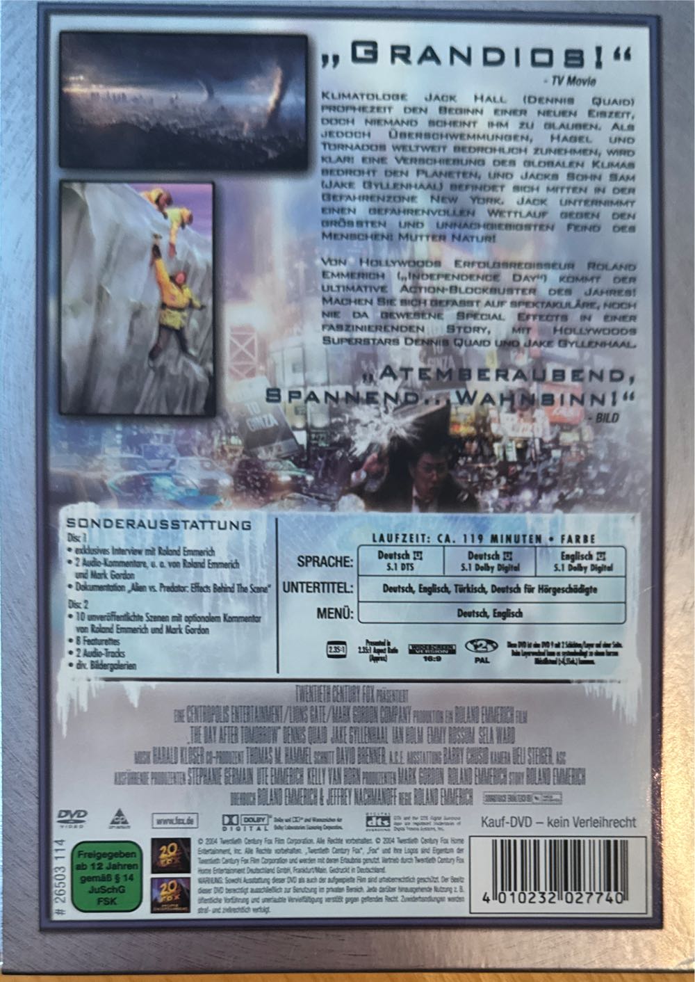 The Day After Tomorrow (Special Edition, 2 DVDs) DVD movie collectible [Barcode 4010232027740] - Main Image 2