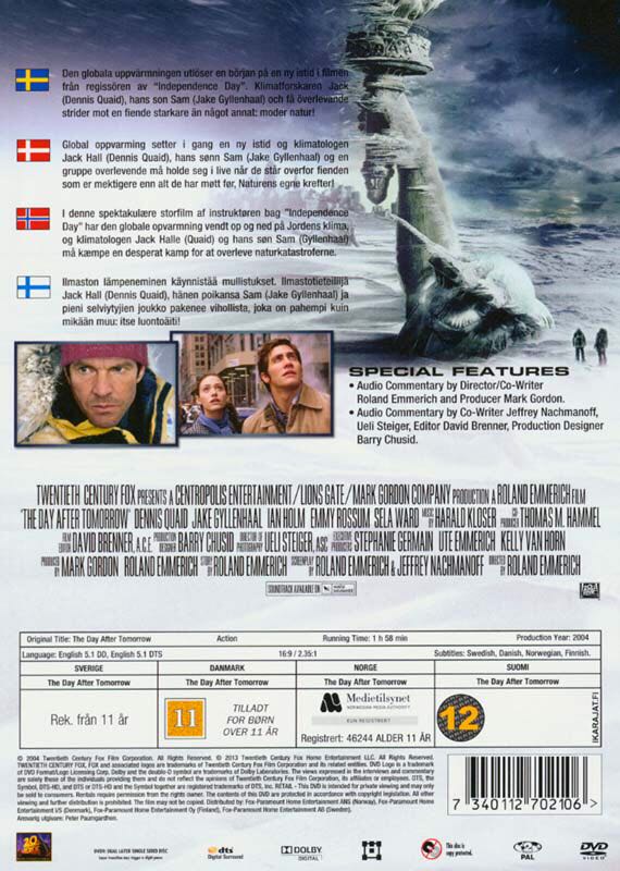 The Day After Tomorrow DVD movie collectible [Barcode 5707019000131] - Main Image 2