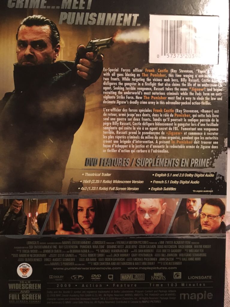Punisher: War Zone DVD movie collectible [Barcode 057373203941] - Main Image 2