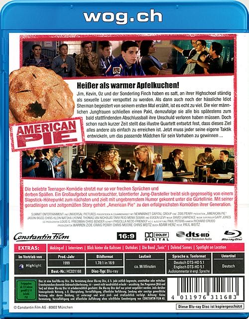 American Pie 1 DVD movie collectible [Barcode 025192044809] - Main Image 2