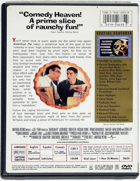 American Pie 1 DVD movie collectible [Barcode 025192073526] - Main Image 2