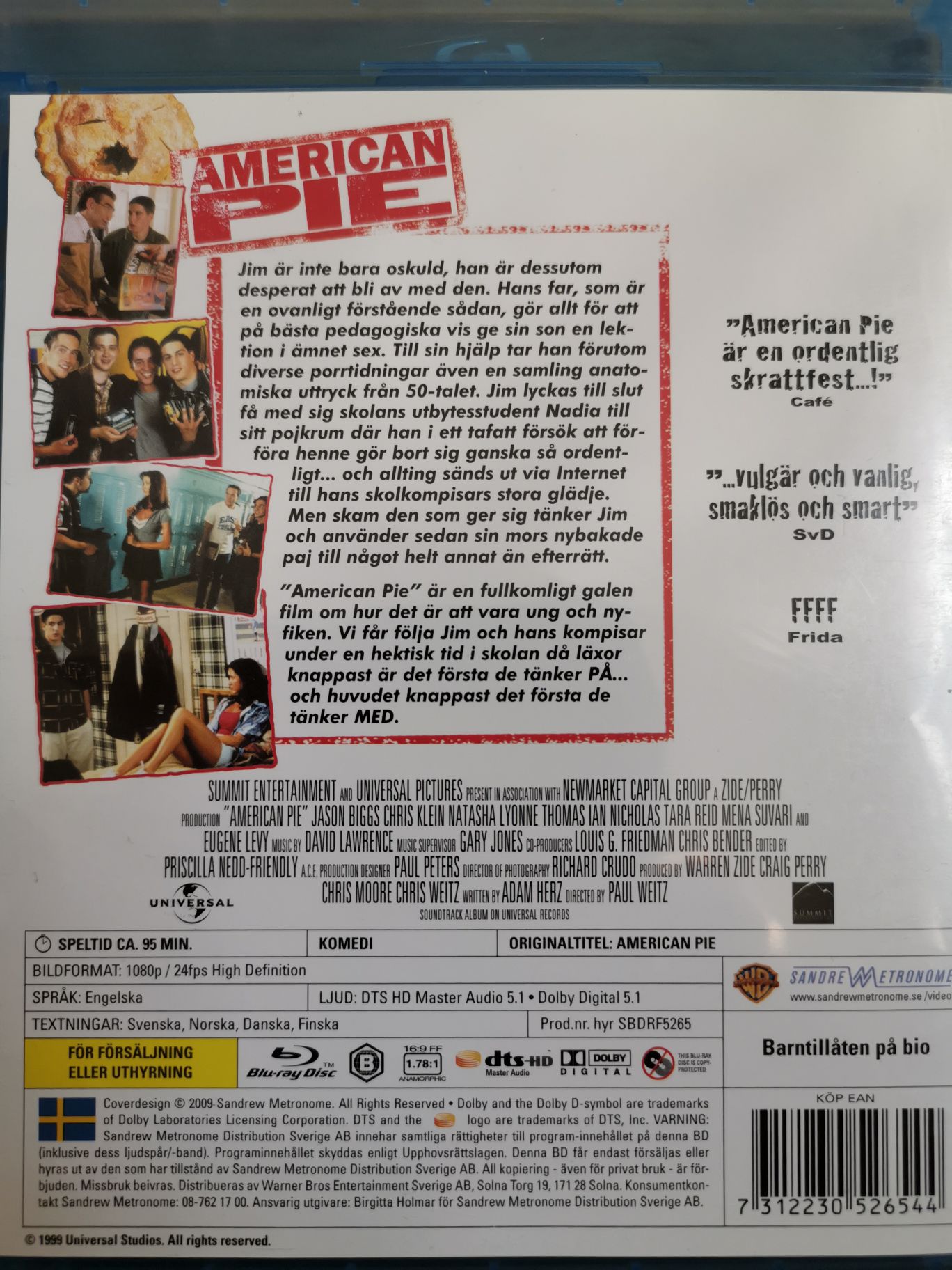 American Pie 1 Blu-ray movie collectible [Barcode 7312230526544] - Main Image 2