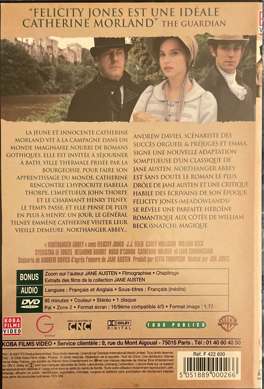 Northanger Abbey DVD movie collectible [Barcode 5051889000266] - Main Image 2