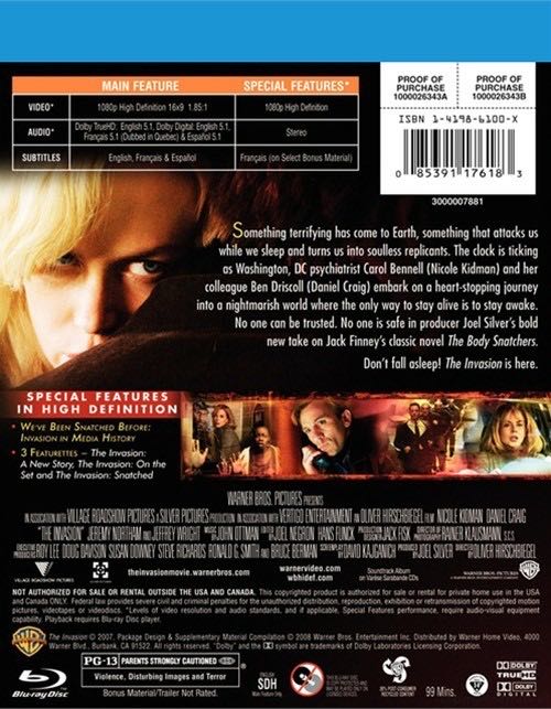 The Invasion Blu-ray movie collectible [Barcode 7321905183197] - Main Image 2