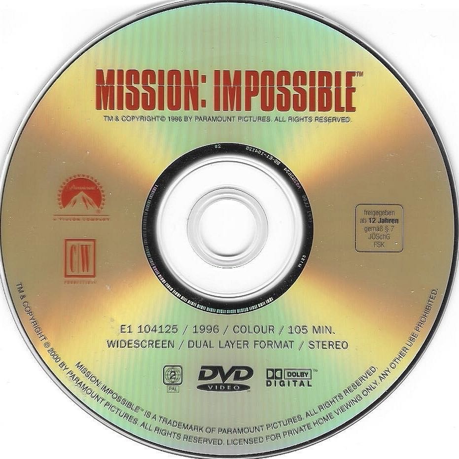 Mission Impossible 1 DVD movie collectible [Barcode 8714865555064] - Main Image 3