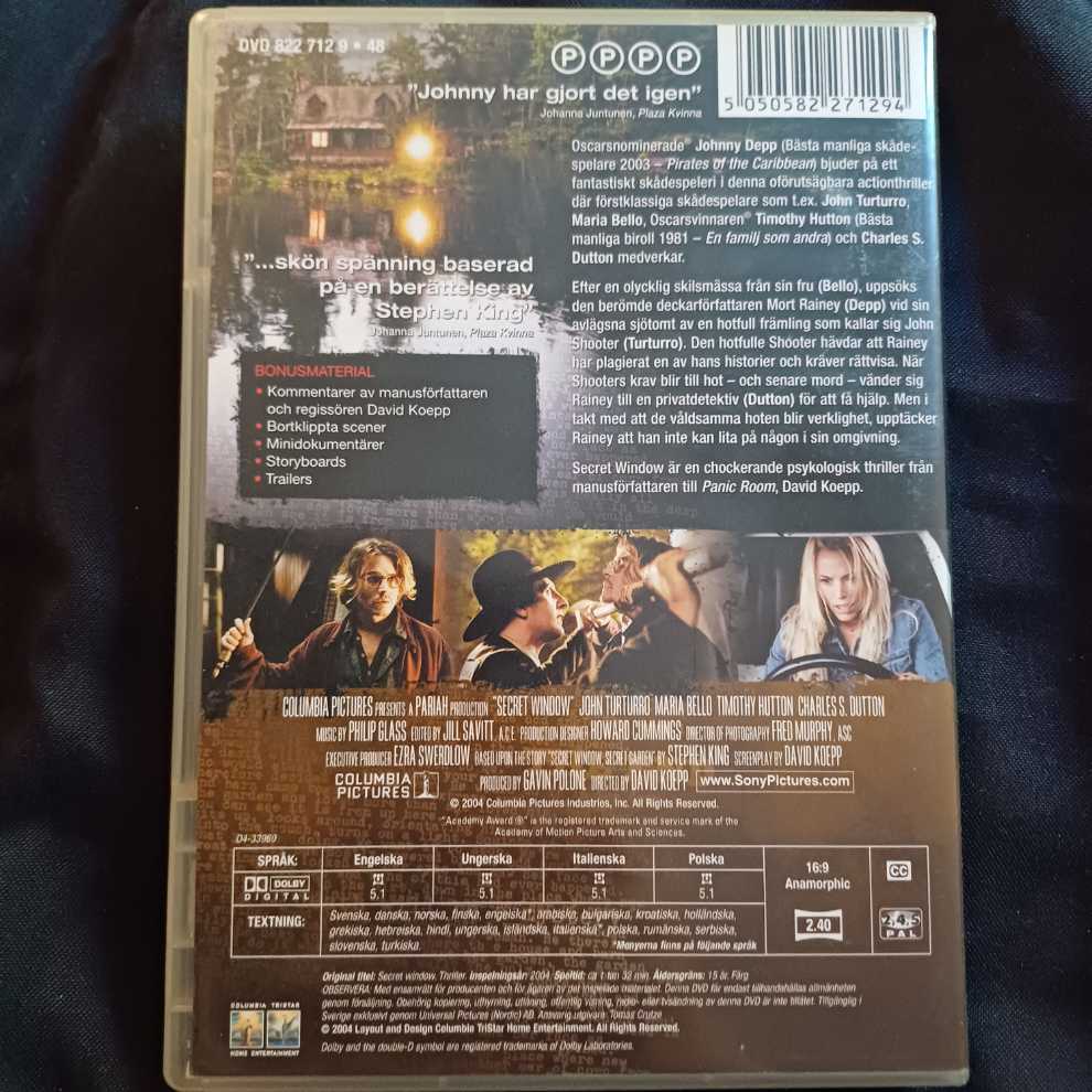 Secret Window Digital Copy movie collectible [Barcode 5050582271294] - Main Image 2