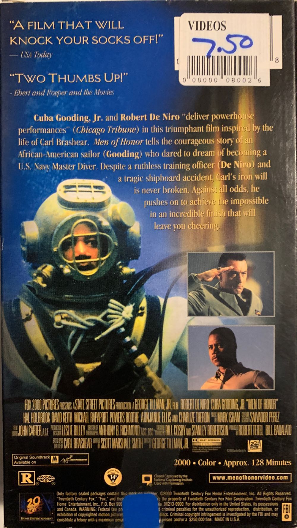 Men of Honor VHS movie collectible [Barcode 0024543016656] - Main Image 2