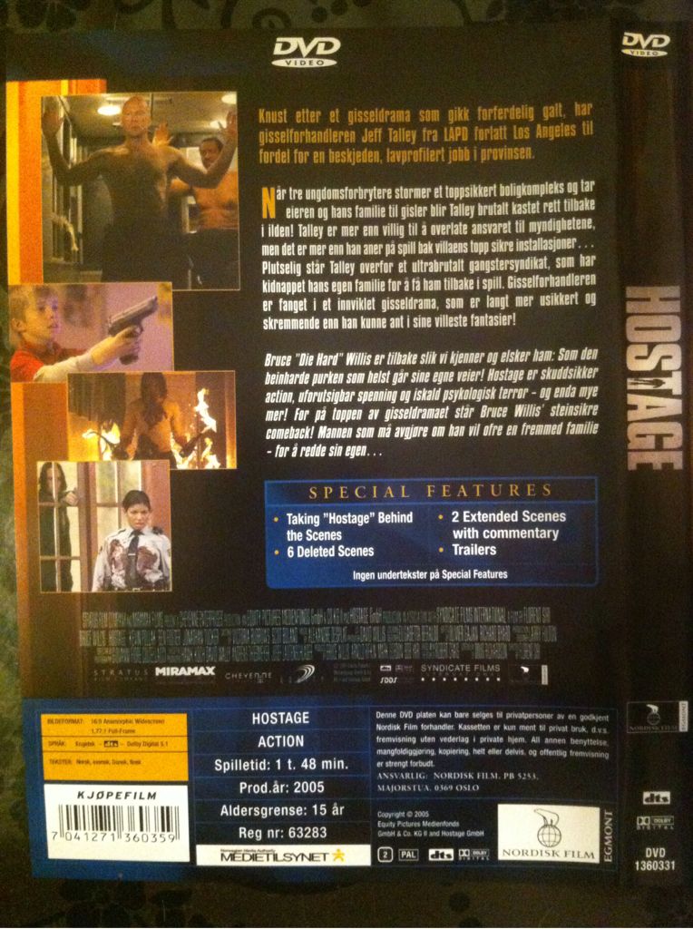 Hostage DVD movie collectible [Barcode 7041271360359] - Main Image 2