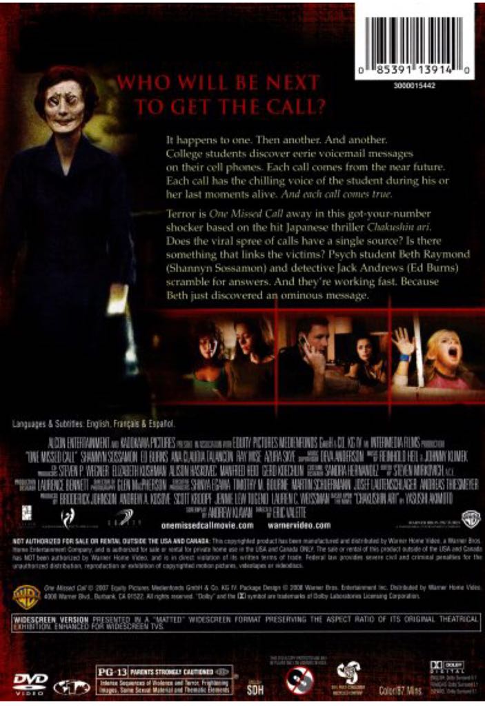 One Missed Call Digital Copy movie collectible [Barcode 883929017867] - Main Image 2