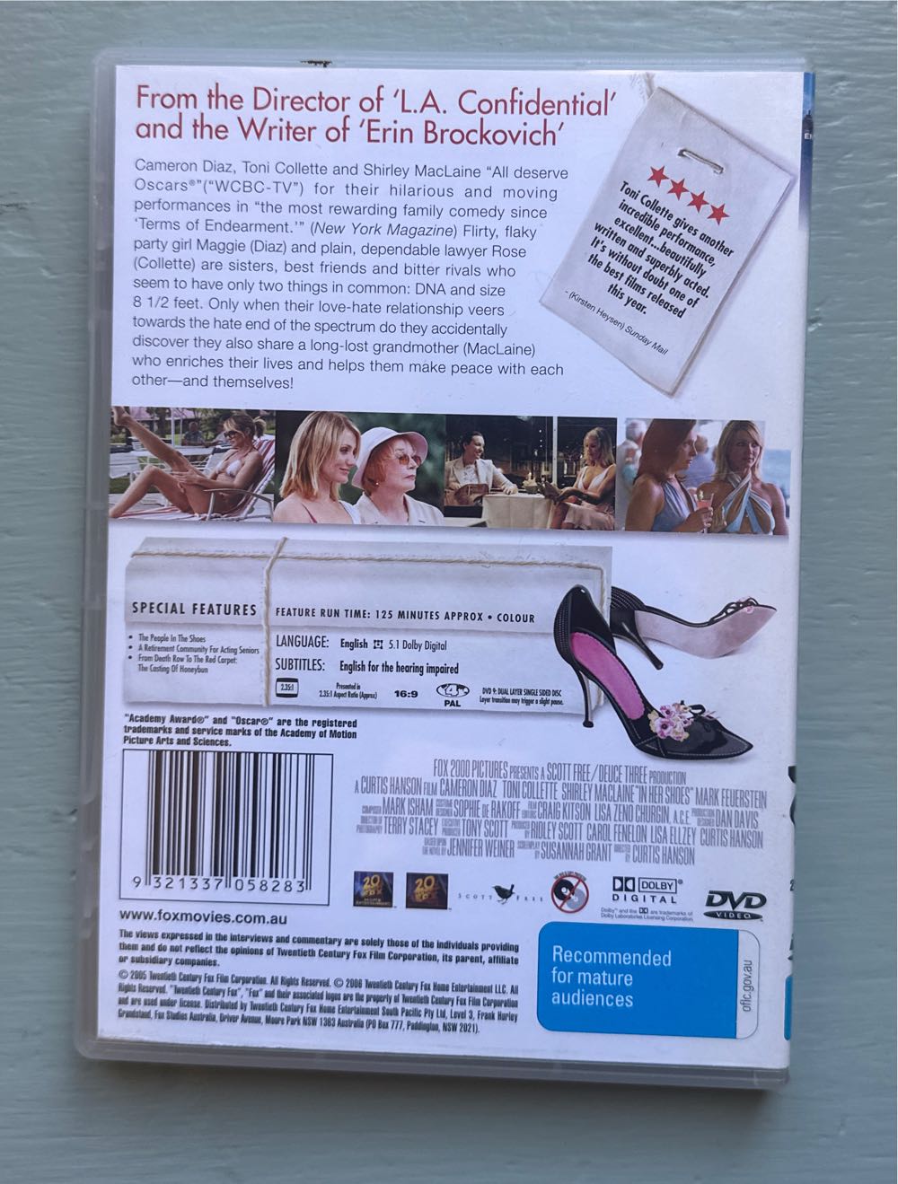 In Her Shoes DVD movie collectible [Barcode 9321337058283] - Main Image 2