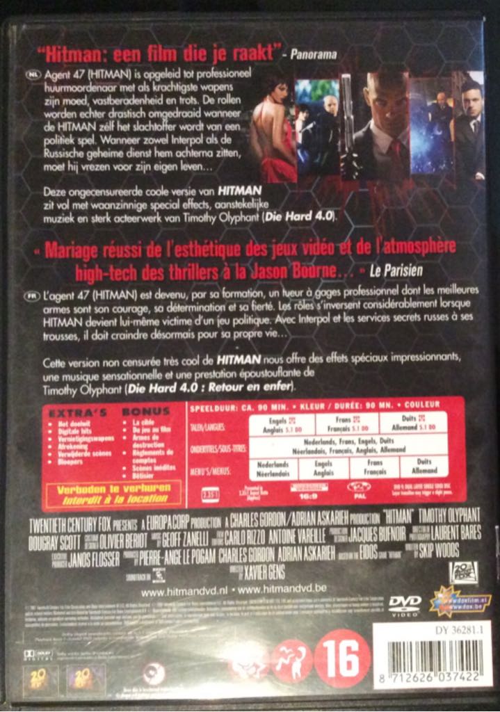 Hitman DVD movie collectible [Barcode 8712626037422] - Main Image 2