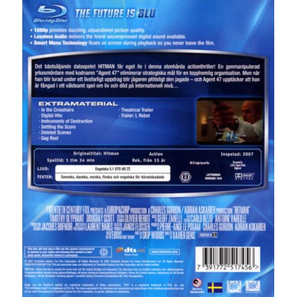 Hitman Unrated Blu-ray movie collectible [Barcode 9321337096551] - Main Image 2
