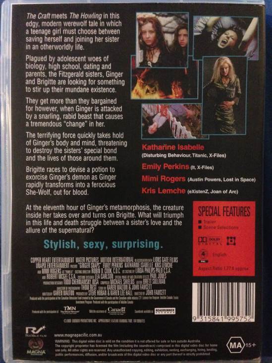 Ginger Snaps DVD movie collectible [Barcode 9315841995752] - Main Image 2