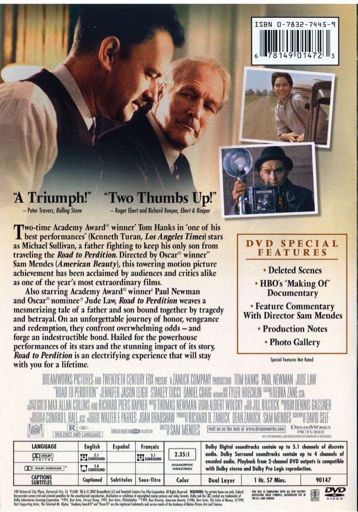 Road to Perdition DVD movie collectible [Barcode 678149019421] - Main Image 2