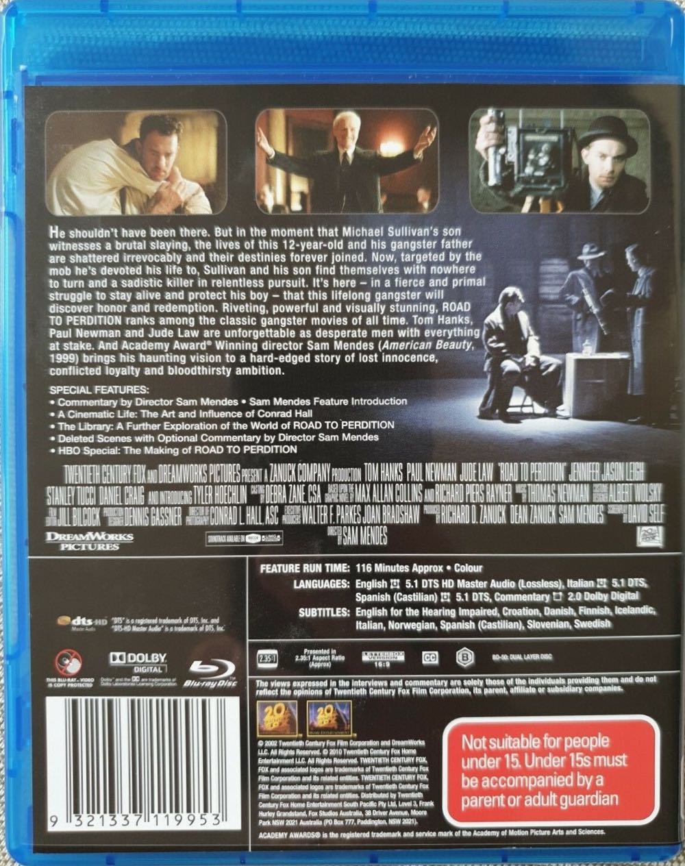 Road to Perdition Blu-ray movie collectible [Barcode 9321337119953] - Main Image 2