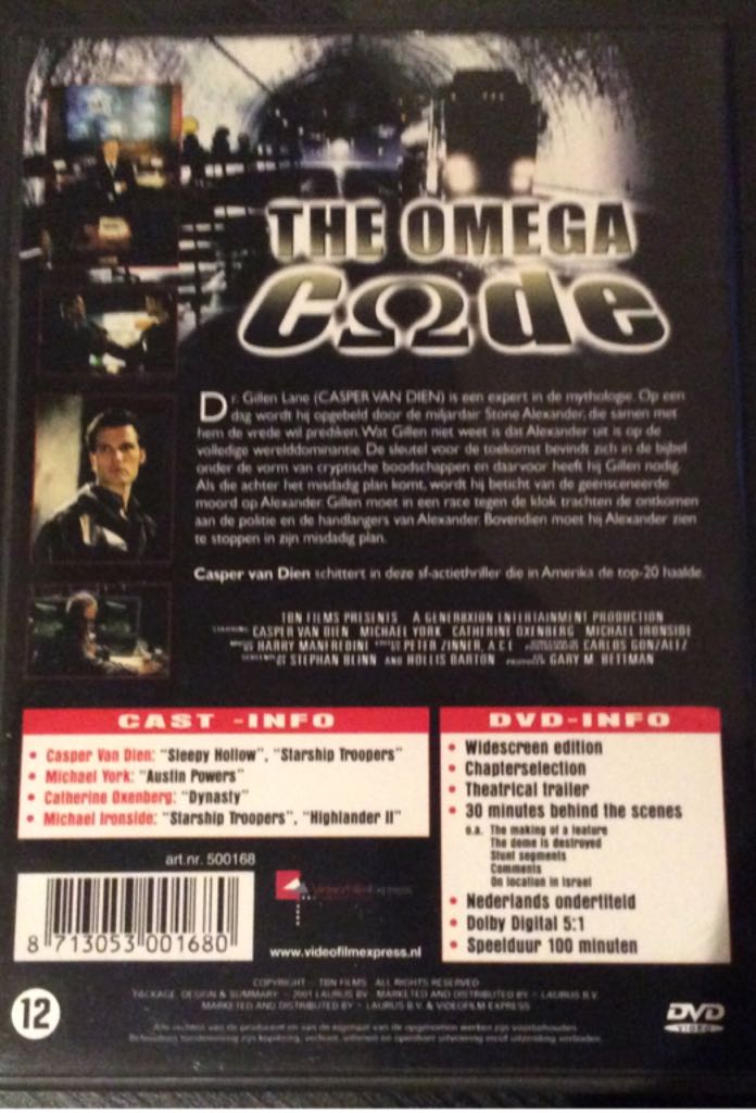 The Omega Code DVD movie collectible [Barcode 8713053001680] - Main Image 2