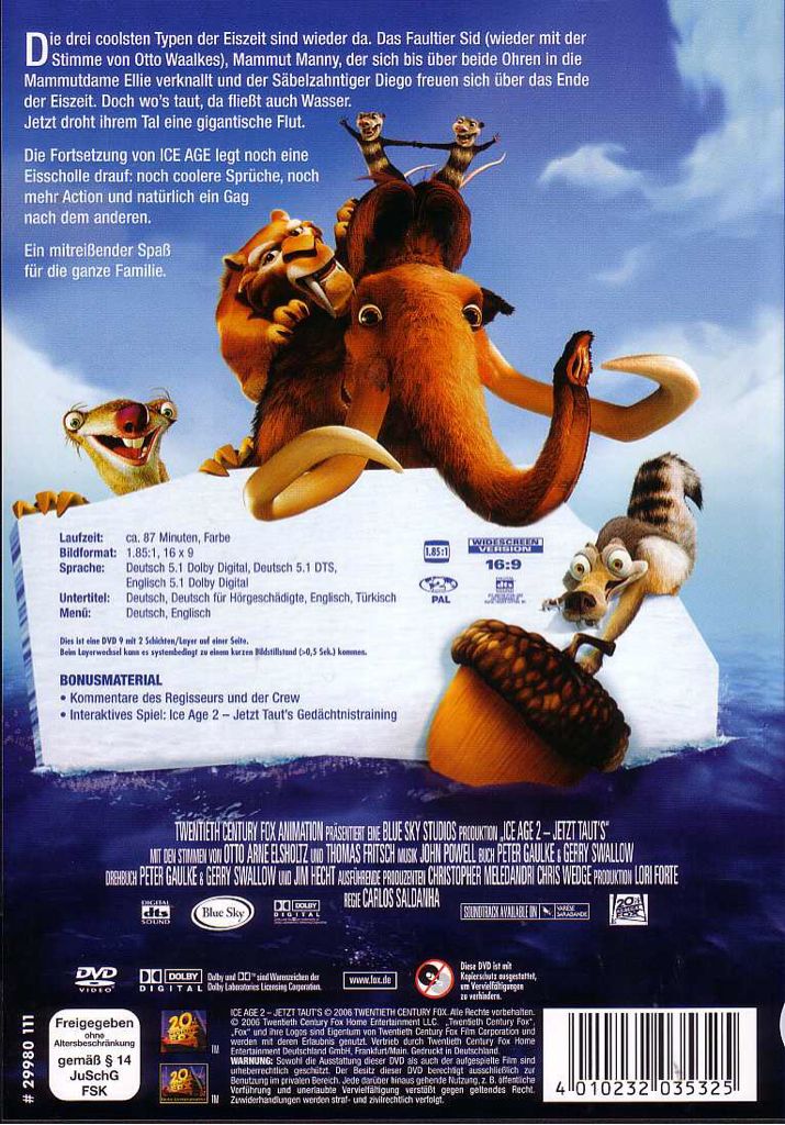 Ice Age 2: The Meltdown DVD movie collectible [Barcode 7391772397850] - Main Image 2