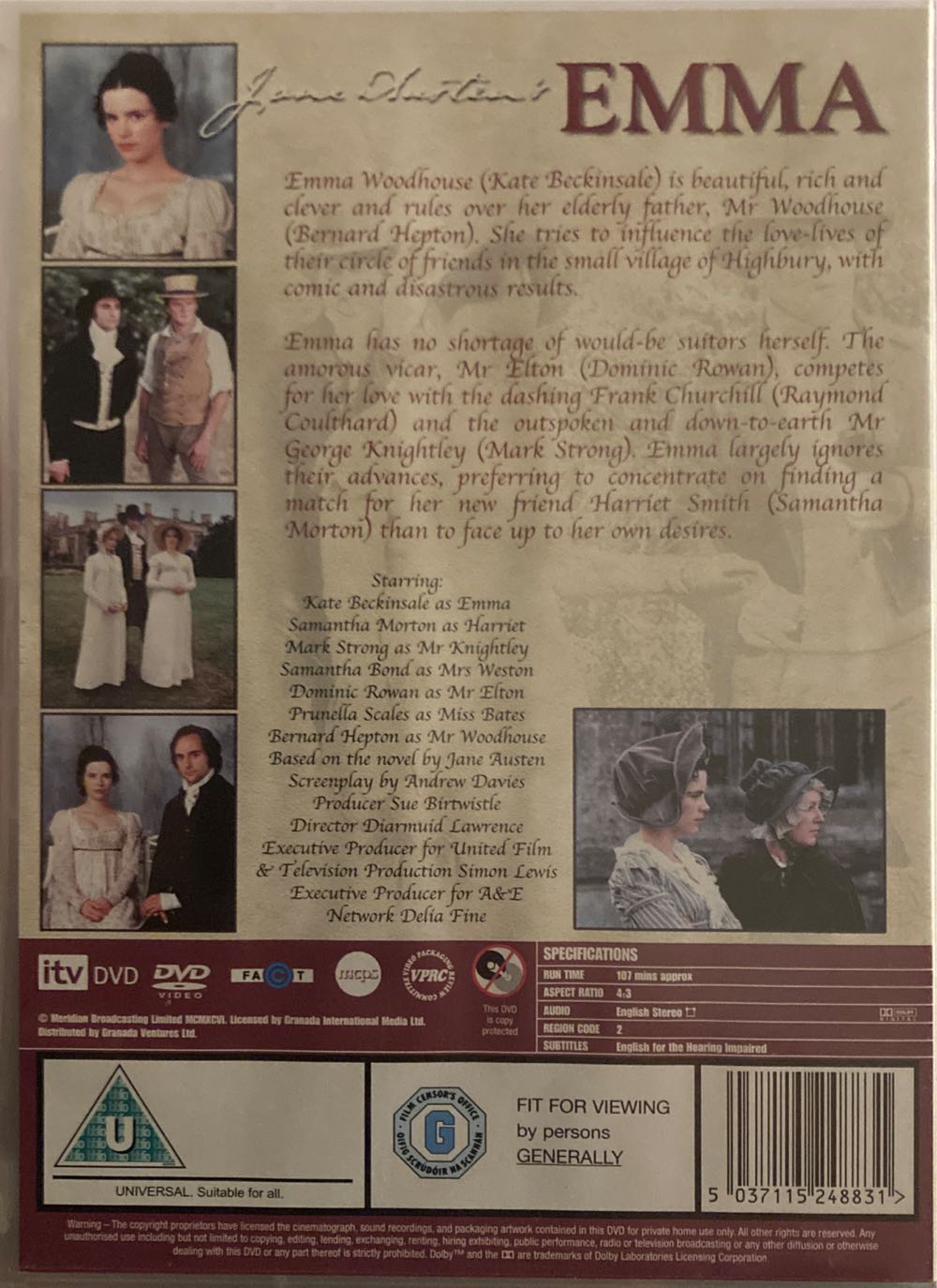 Emma DVD movie collectible [Barcode 5037115248831] - Main Image 2