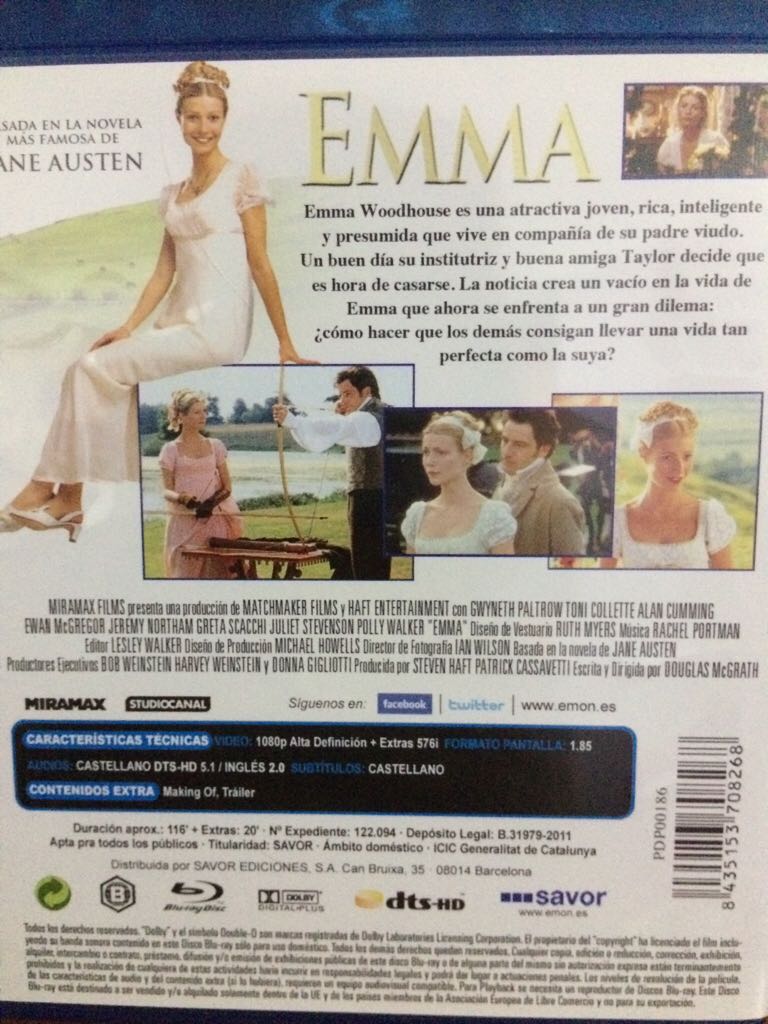 Emma Digital Copy movie collectible [Barcode 8435153708268] - Main Image 2