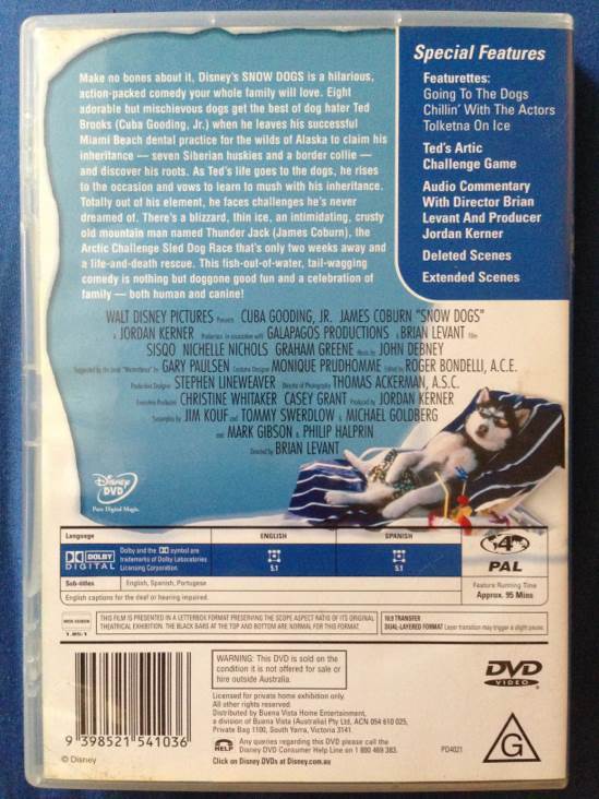 Snow Dogs DVD movie collectible [Barcode 9398521541036] - Main Image 2