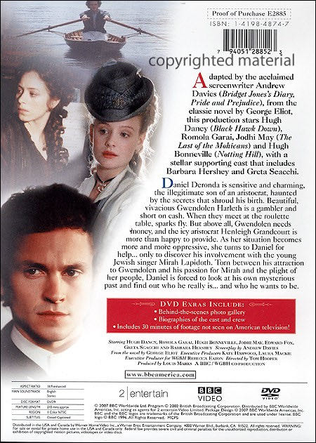BBC: Daniel Deronda By George Eliot DVD movie collectible [Barcode 7391772338075] - Main Image 2