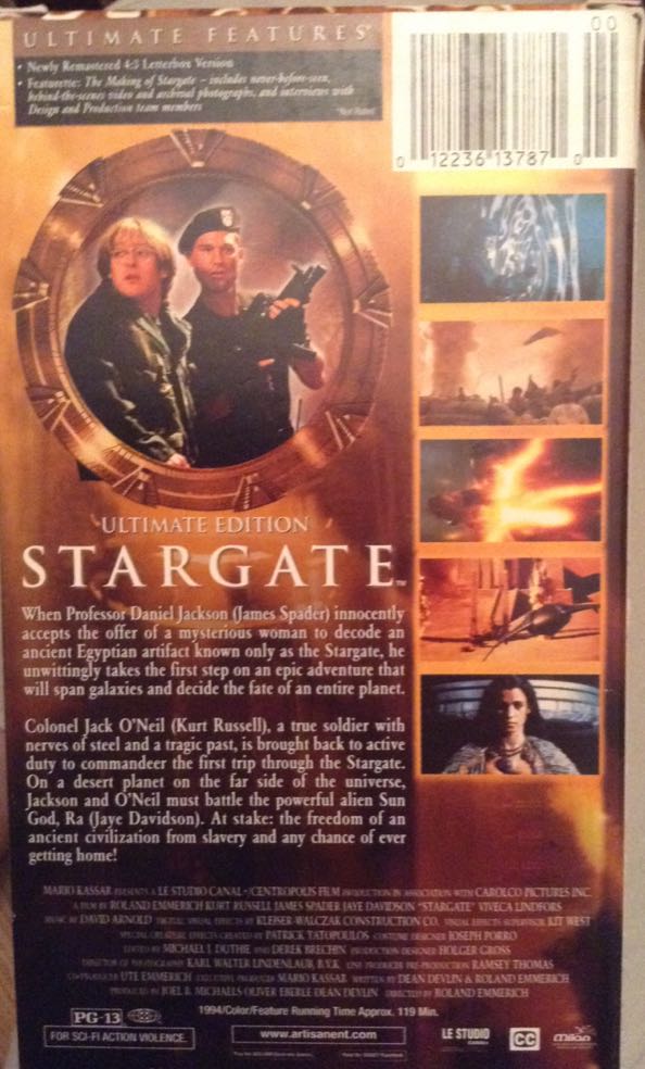 Stargate Ultimate Edition Director’s Cut VHS movie collectible [Barcode 012236137870] - Main Image 2