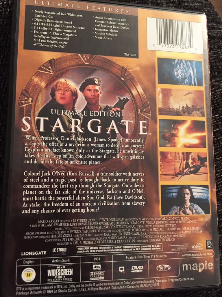 Stargate DVD movie collectible [Barcode 057373172834] - Main Image 2