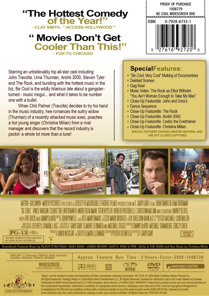 2 Movies: Get Shorty / Be Cool DVD movie collectible [Barcode 027616140081] - Main Image 2