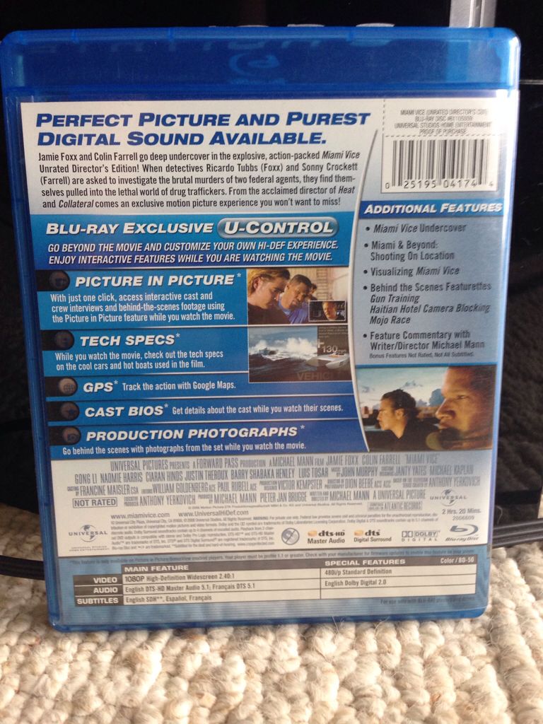 Miami Vice/m Blu-ray movie collectible [Barcode 0025195041744] - Main Image 2