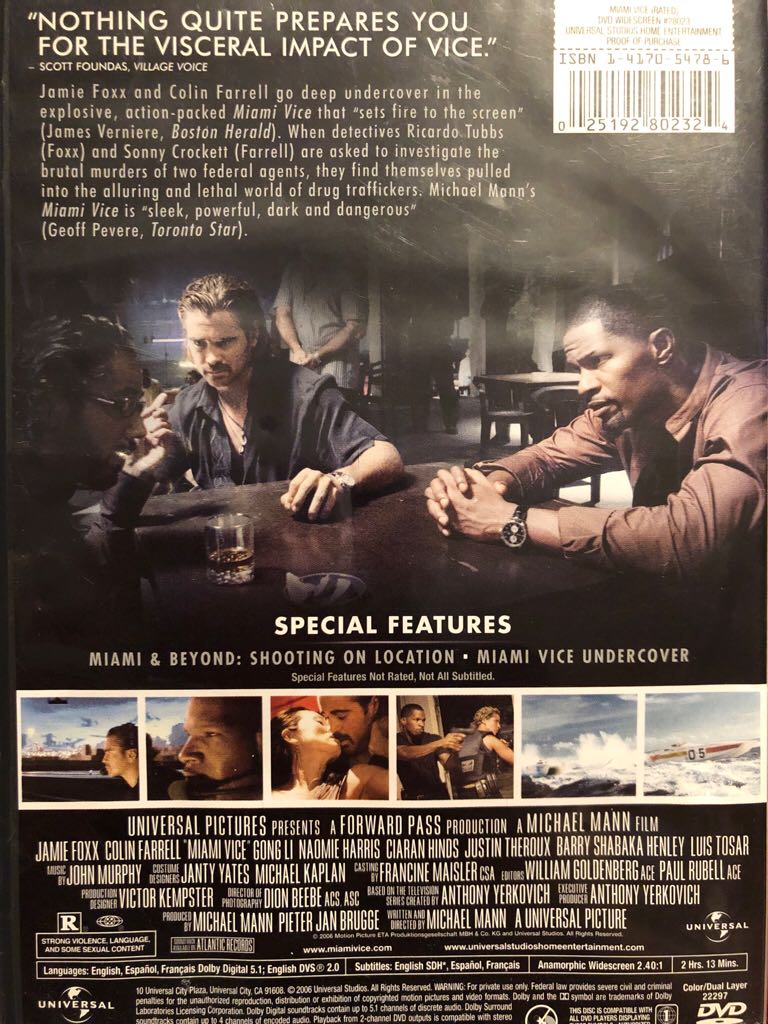 Miami Vice DVD movie collectible [Barcode 5050582445275] - Main Image 2