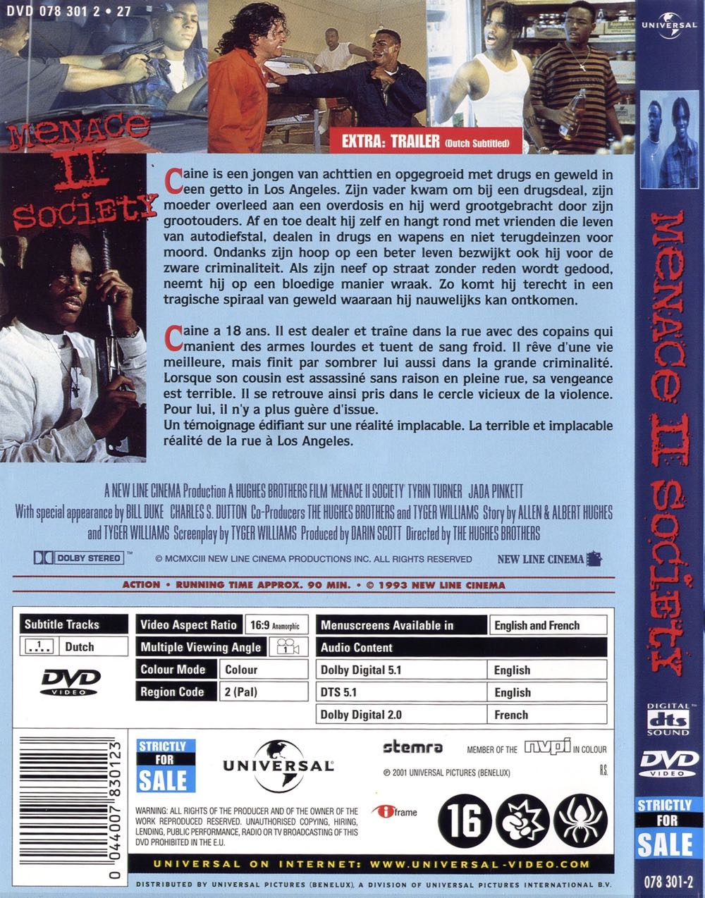 Menace II Society DVD movie collectible [Barcode 044007830123] - Main Image 2
