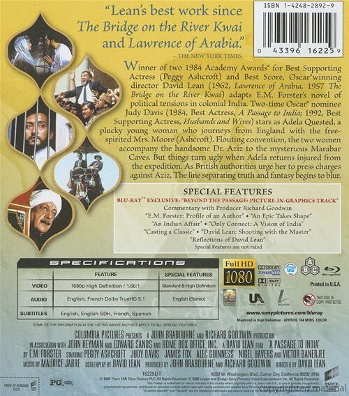 A Passage to India Blu-ray movie collectible [Barcode 043396162259] - Main Image 2