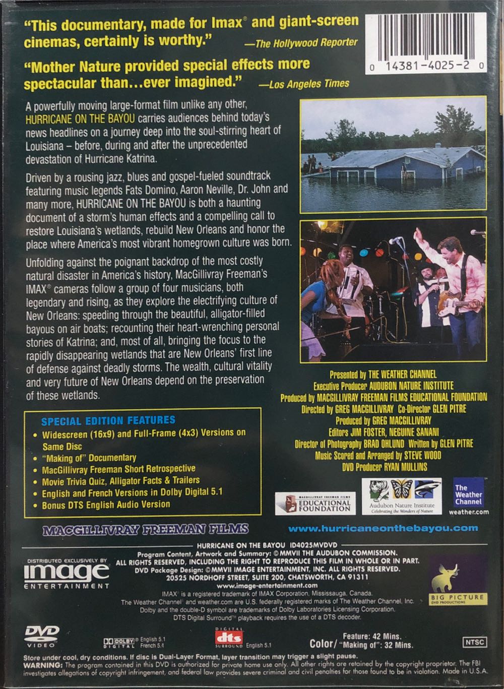 Hurricane on the Bayou / Hurricane Katrina DVD movie collectible [Barcode 014381402520] - Main Image 2