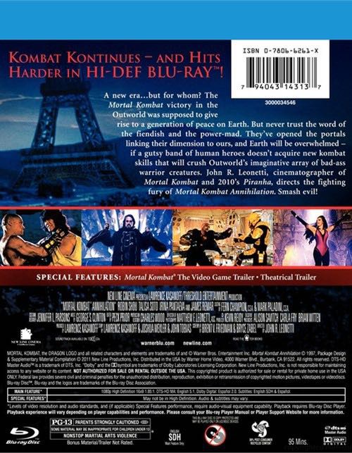 Mortal Kombat: Annihilation Blu-ray movie collectible [Barcode 5051892032933] - Main Image 2
