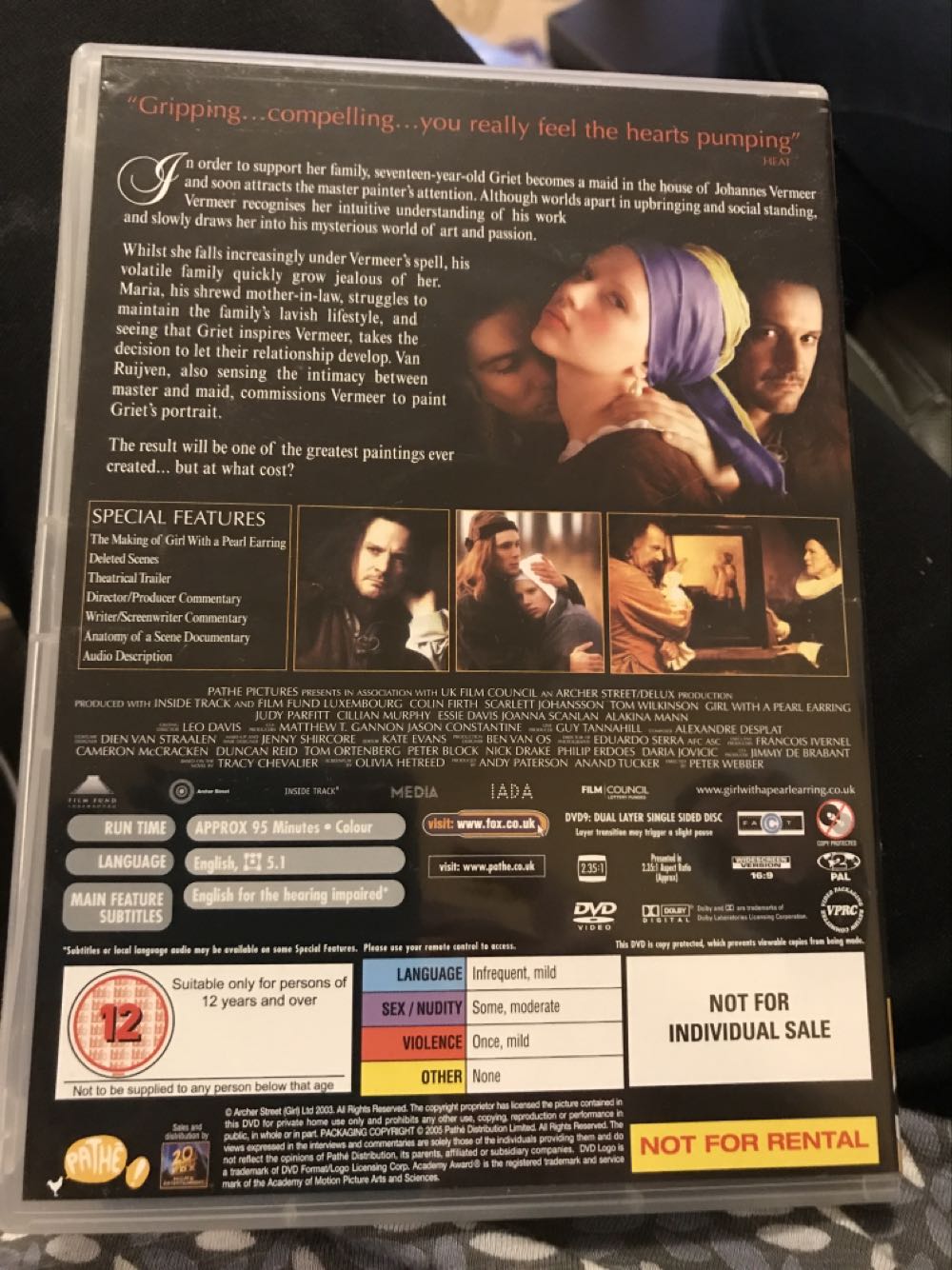 Tyttö Ja Helmikorvakoru - Girl With a Pearl Earring DVD movie collectible [Barcode 6438044023251] - Main Image 2