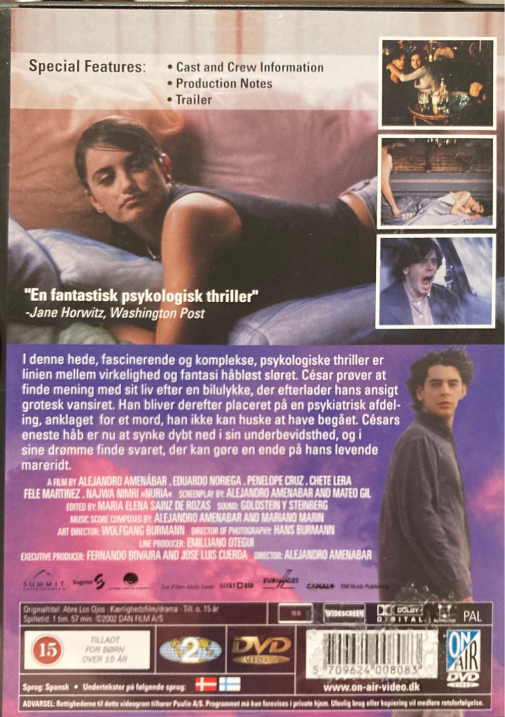 Open Your Eyes DVD-R movie collectible [Barcode 5709624008083] - Main Image 2