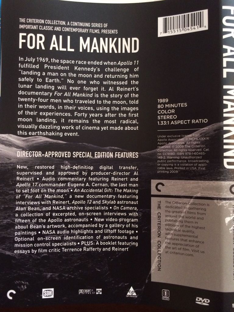 For All Mankind DVD movie collectible [Barcode 715515045414] - Main Image 2