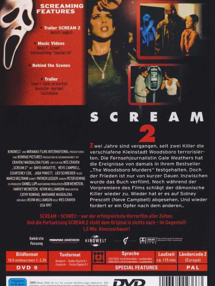Scream 2 Blu-ray movie collectible [Barcode 4006680052069] - Main Image 2