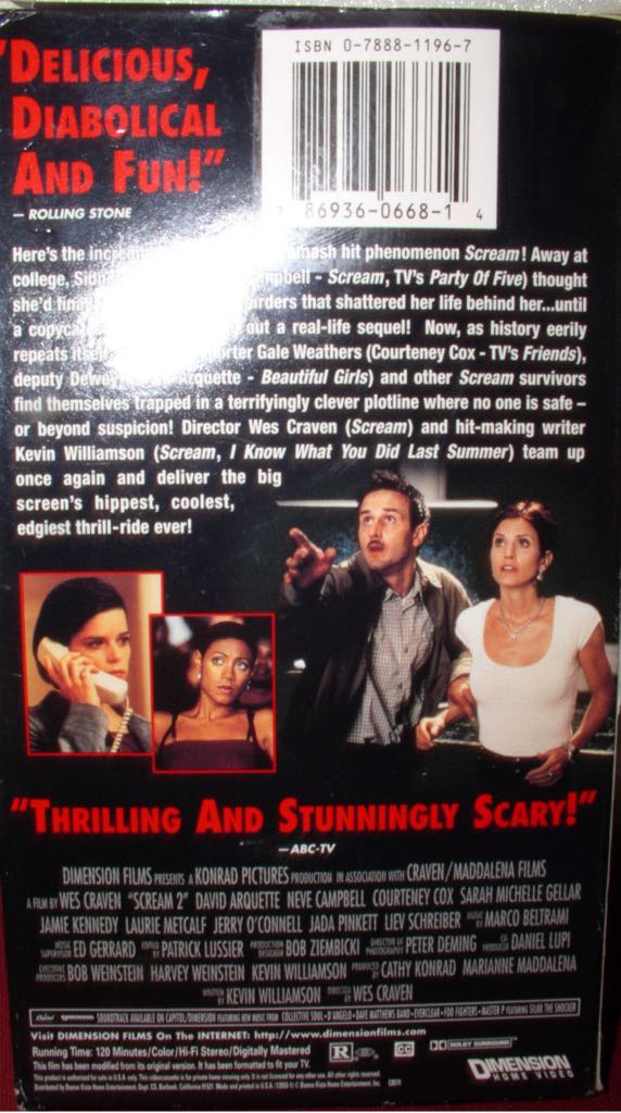 Scream 2 VHS movie collectible [Barcode 786936087604] - Main Image 2