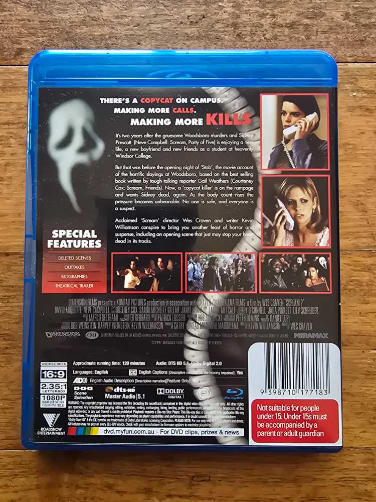 Scream 2 Blu-ray movie collectible [Barcode 9398710177183] - Main Image 2