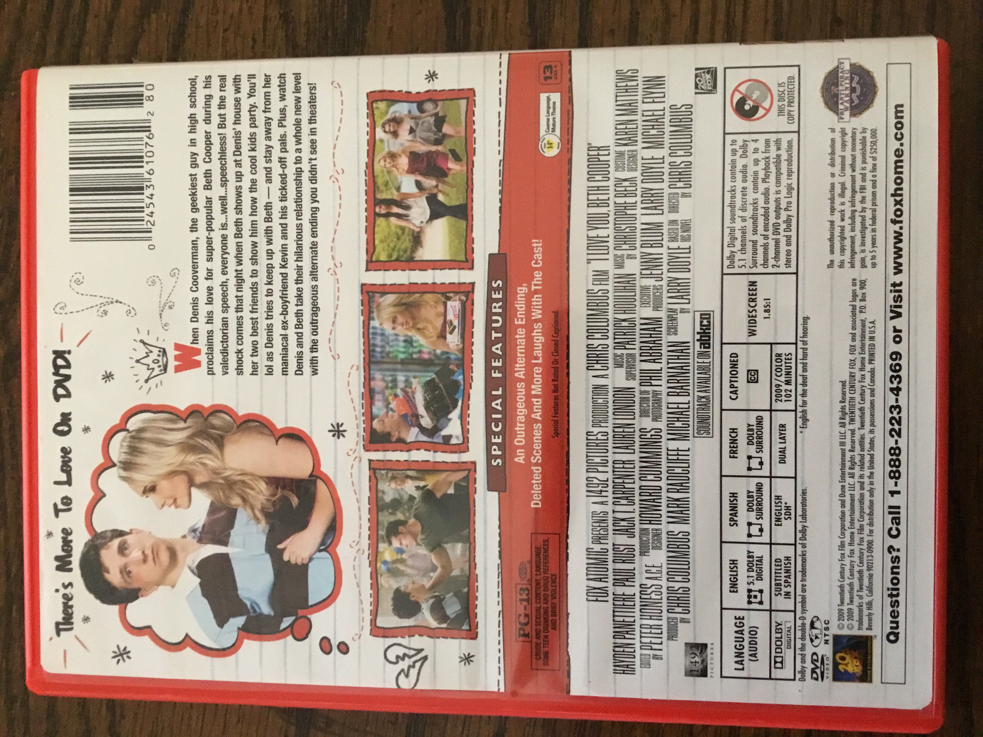 I Love You, Beth Cooper DVD movie collectible [Barcode 024543610762] - Main Image 3