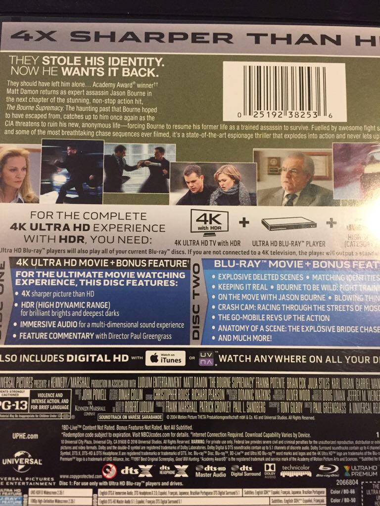 Bourne Supremacy, The Blu-ray movie collectible [Barcode 025192382536] - Main Image 2