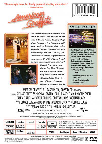 American Graffiti DVD movie collectible [Barcode 002519202722] - Main Image 2