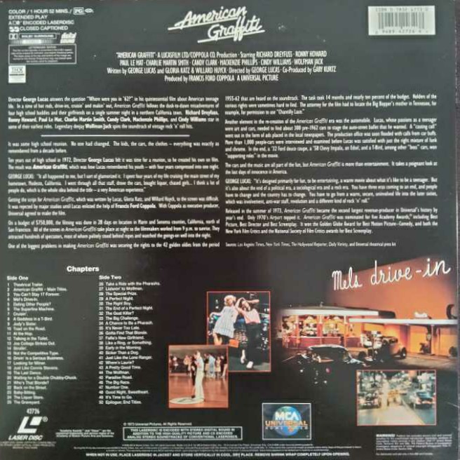 American Graffiti Laser Disc movie collectible [Barcode 096894293468] - Main Image 2