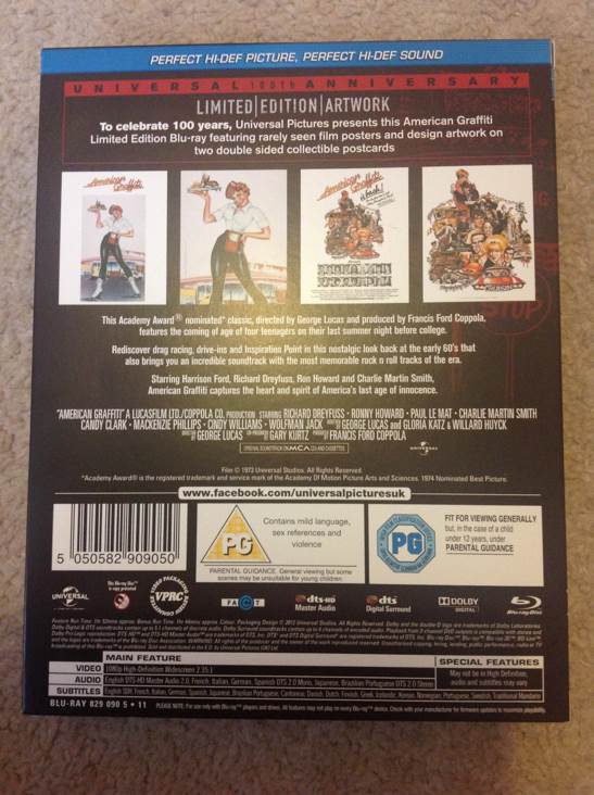 American Graffiti Blu-ray movie collectible [Barcode 5050582909050] - Main Image 2