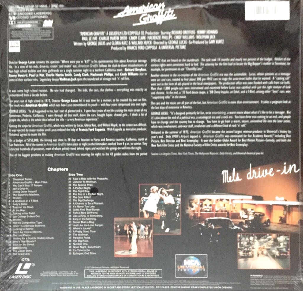 American Graffiti Laser Disc movie collectible - Main Image 2