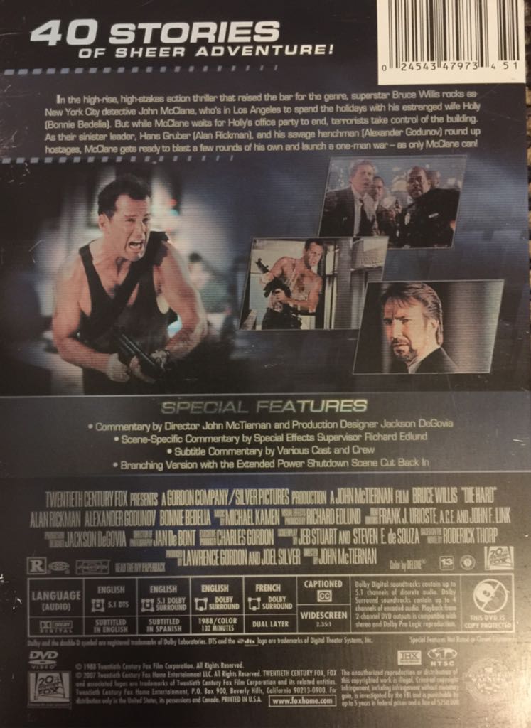 Die Hard (Die Hard 4 Film Collection) DVD movie collectible [Barcode 024543479734] - Main Image 2