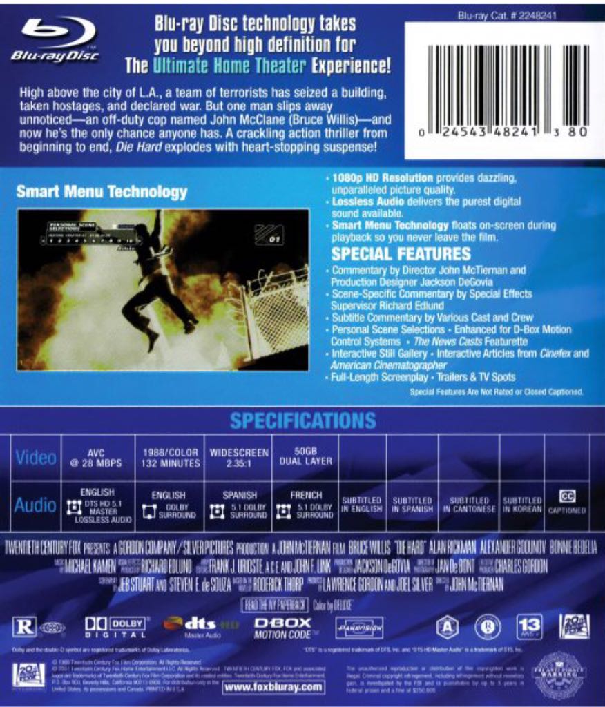 Die Hard Blu-ray movie collectible [Barcode 024543838142] - Main Image 2