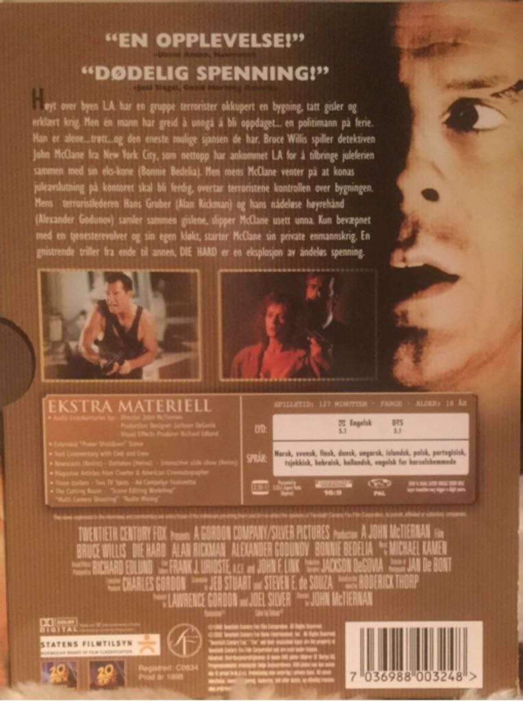 Die Hard DVD movie collectible [Barcode 7036988003248] - Main Image 2